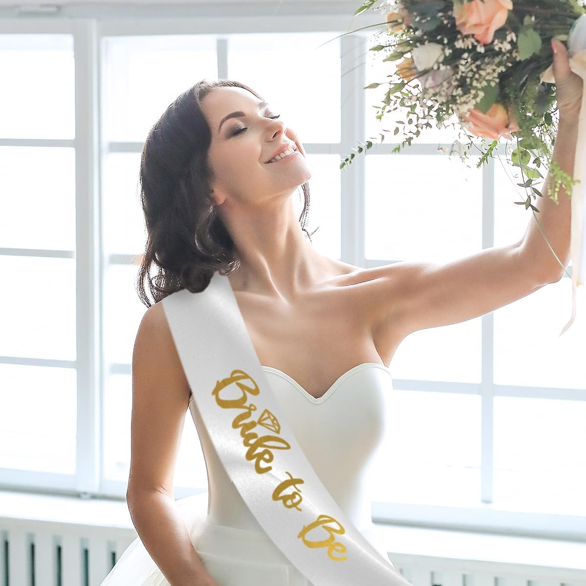 Bride to Be Sash, 7 PCS Bridesmaid Sashes for Hen Party, Wedding Decoration (9.5 X 78.74Cm/3.75 X 31In)