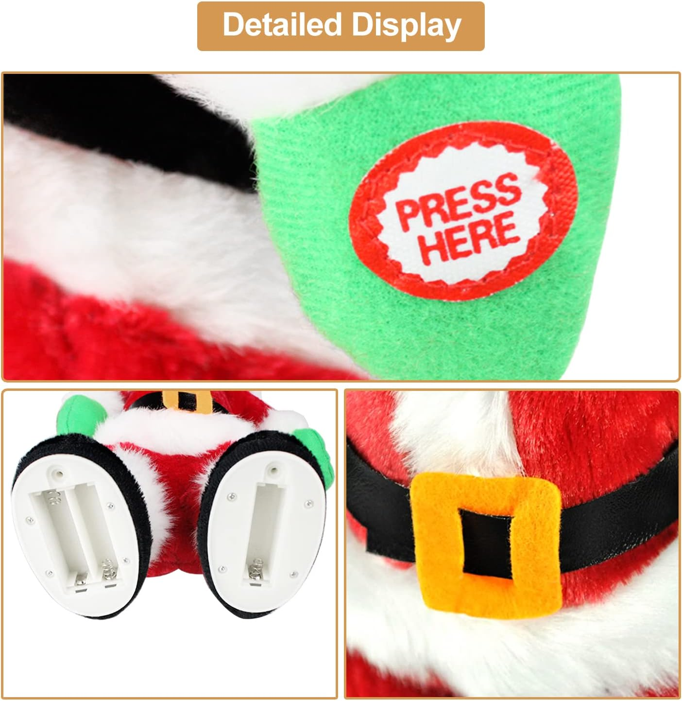 Sdenow Twerking Santa Claus,Booty Shaking Santa Dancing Santa Claus with Music Singing Animated Christmas Santa Toys for Kids - English Song image number 2