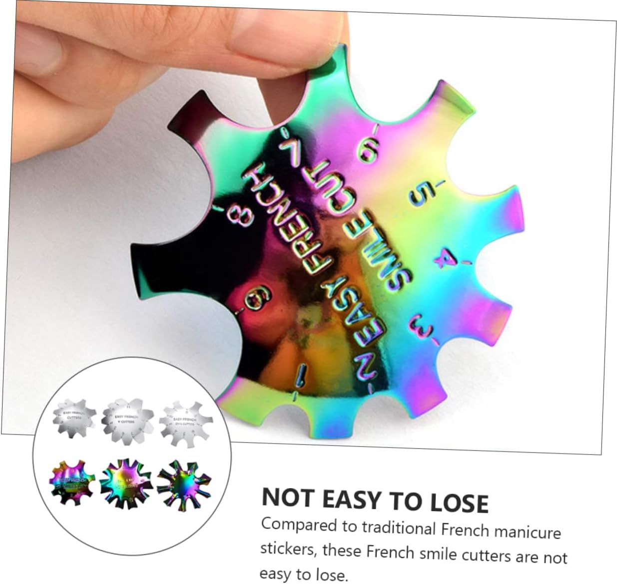 BATHVEVE 6Pcs Nail Art Template Kit Nail Trimmer Stencil for DIY Manicure Manicure Tools Safety