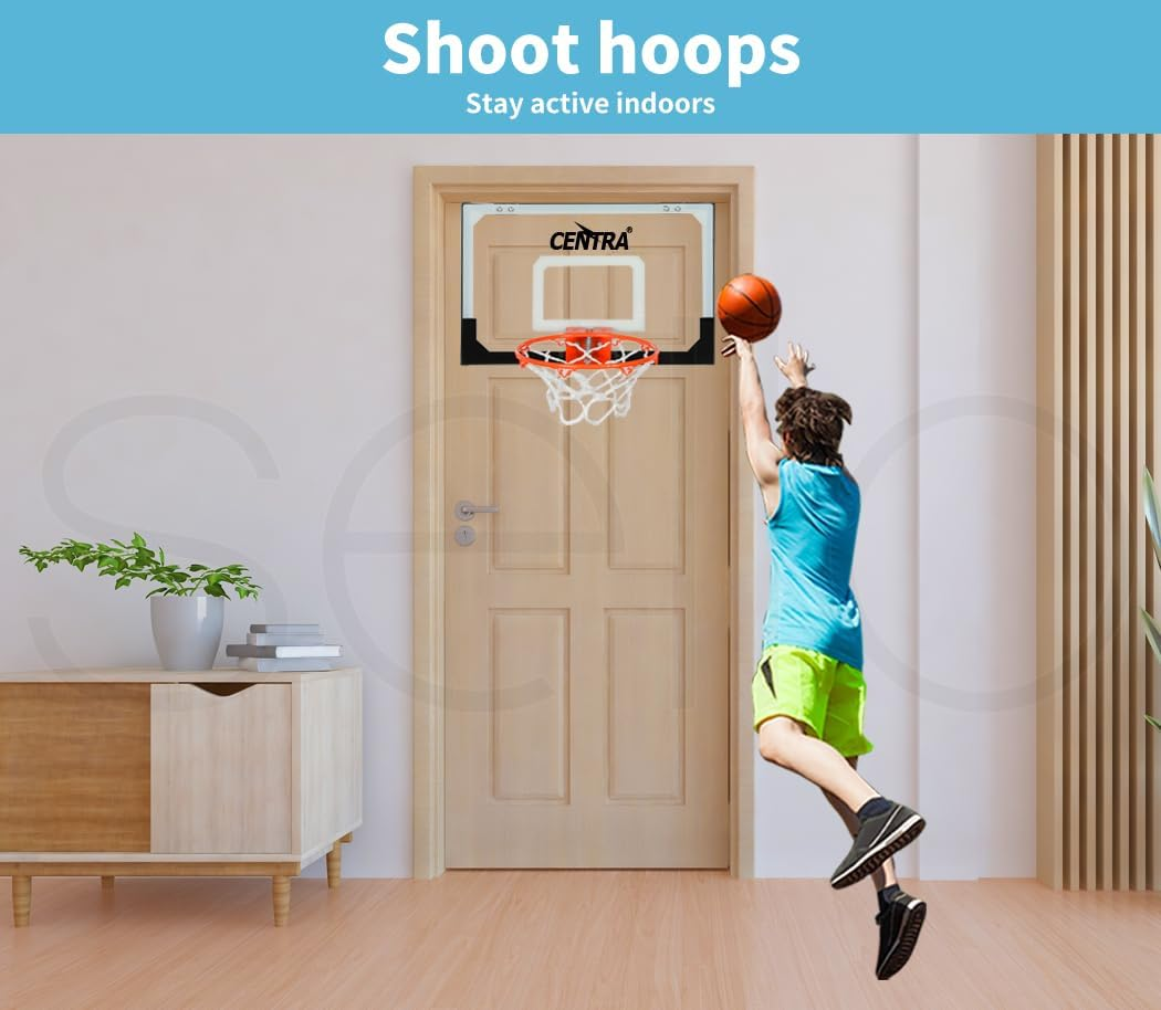 Centra Mini Basketball Hoop for Teens and Adults Indoor Hang Backboard Play Games Home and Office Door & Wall Mounted,Over the Door Basketball Hoop for Ages 8+ image number 3