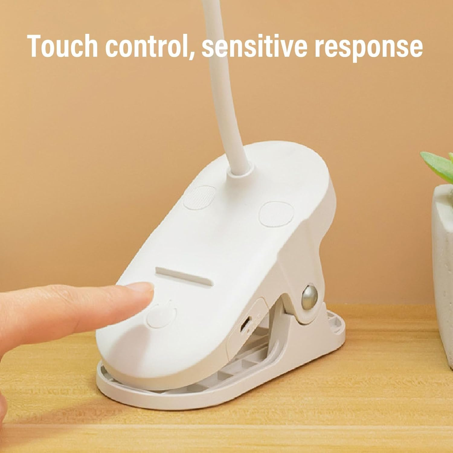 Desk Lamp Clip on Light, LED Desk Lamp with Clamp, Clip on Light Reading Light, Rechargeable and Battery Powered Reading Light, Cordless Book Lamp, Dimming Brightness