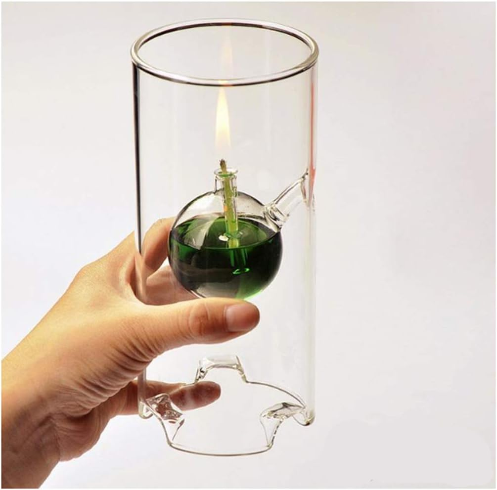 Clear Glass Oil Light Borosilicate Includes Bliss Suspended Hurricane Candle Holder Sleeve Paraffin Lamp 18CM image number 2