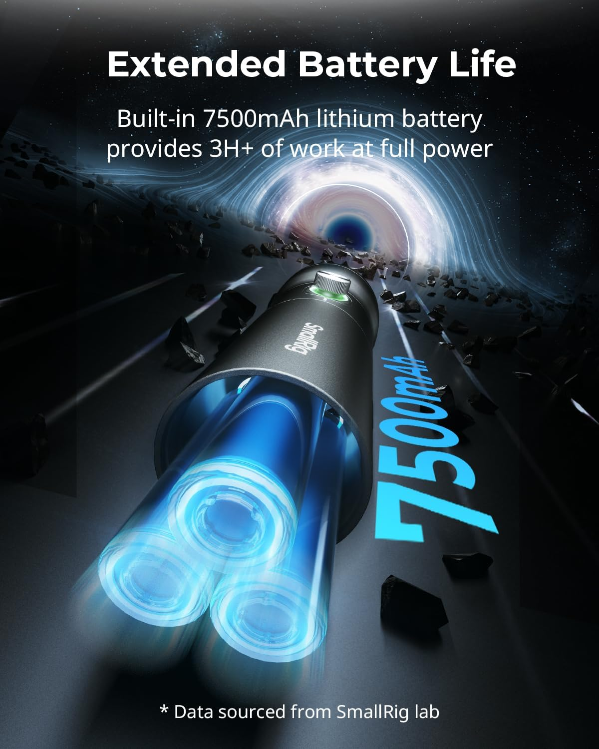 SMALLRIG RGB LED Photography Flashlight, 7500Mah Aluminum Alloy Patterned Ambient Light, 4 Color Fill Light with 20 Patterned Light Filters, Perfect for Photo, Content Creation Accessorie RF10C 4634 image number 4