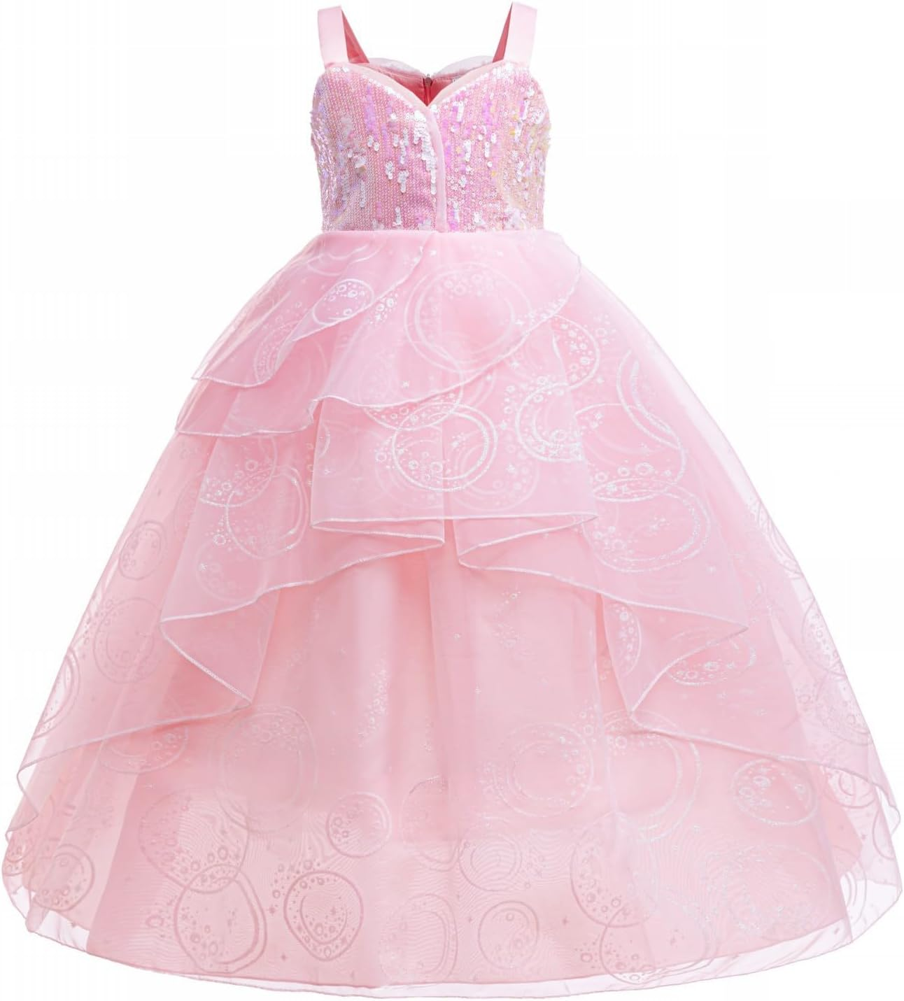 Slowton Girls Princess Costume - Girls Good Witch Glinda Costume Dress up Set Fashion Kids for Christmas Birthday Party Halloween Cosplay Outfits image number 3
