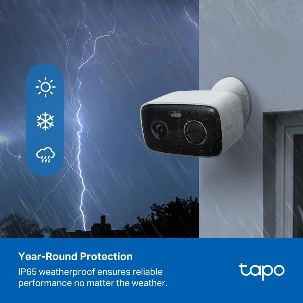 Tapo Tp-Link Smart Home Solar-Powered Indoor/Outdoor Security Camera, Wireless, 2MP, IP65, Colour Night Vision, Free Smart AI Detection, Notification, No Hub Required, Microsd Card Slot (Tapo C400)