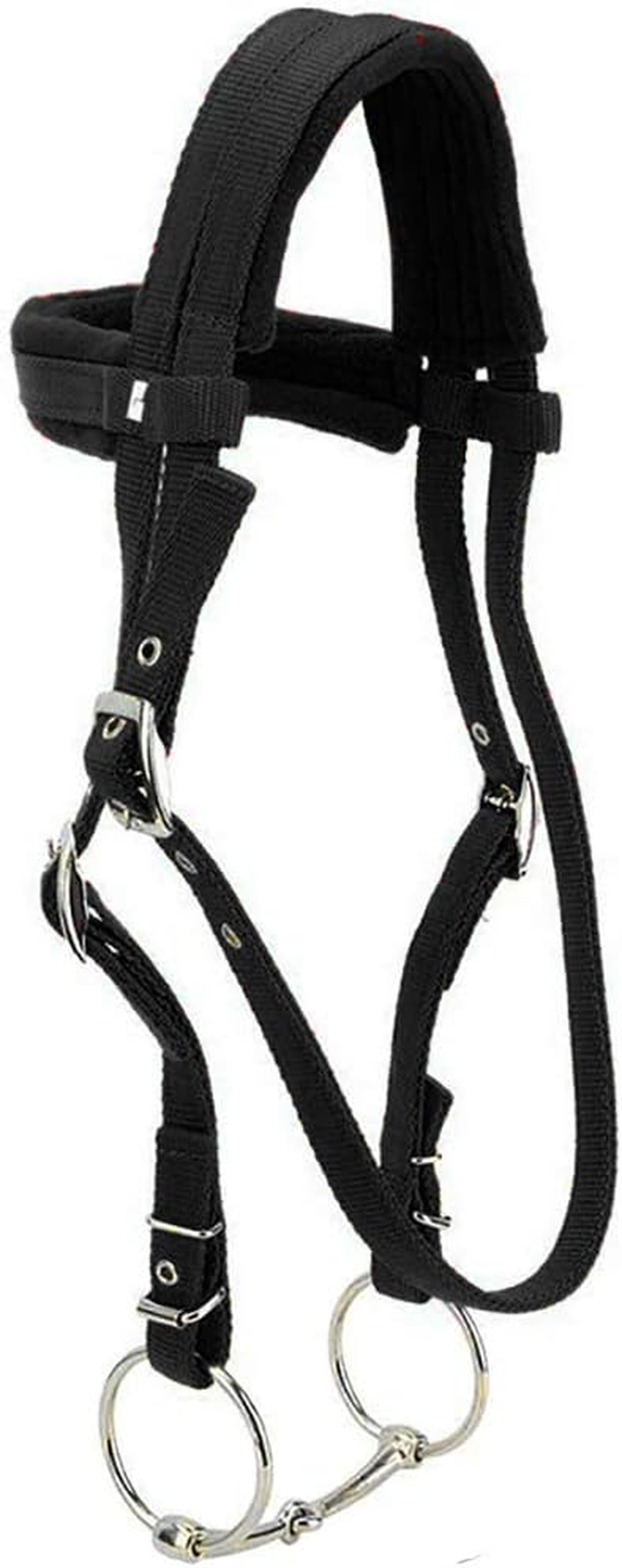 Tooloflife Equestrian Horses Bridle with Rein Red Adjustable Horse Halter Harness Horse Headstalls Horse Bit with Soft Cushion