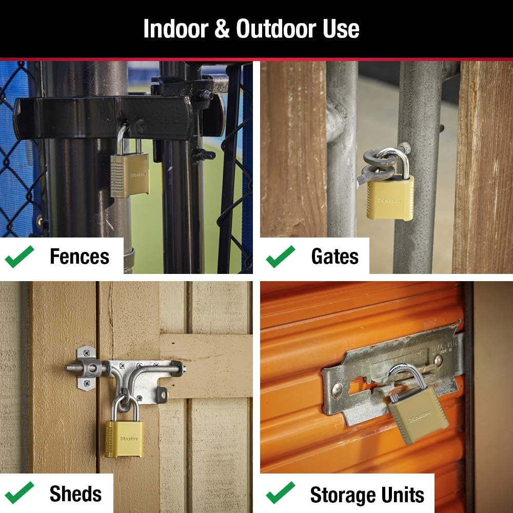 Master Lock 875D Heavy Duty Outdoor Combination Lock, 2 In. Wide, Brass Finish image number 2