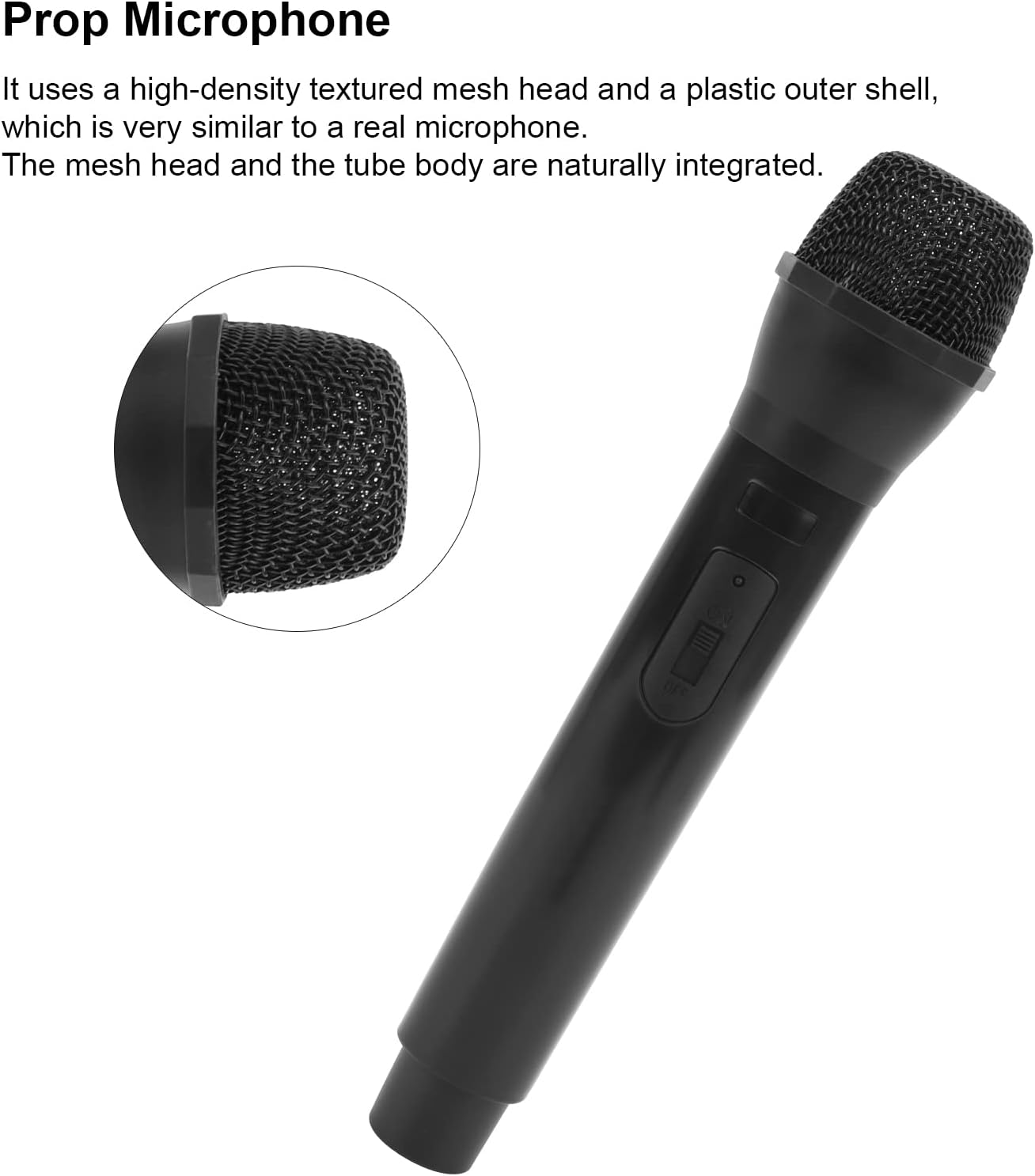 Plastic Prop Mic, Highly Simulated Mini Microphone Toy for Stage Performances, Photography Props, Children'S Speeches, Parties (Black) - Silver image number 6