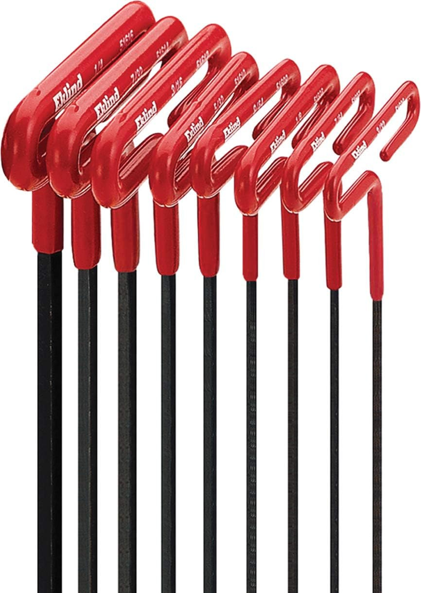 EKLIND 53168 Cushion Grip Hex T-Key Allen Wrench - 8Pc Set SAE Inch Sizes 3/32-1/4 (6In Shaft) image number 1