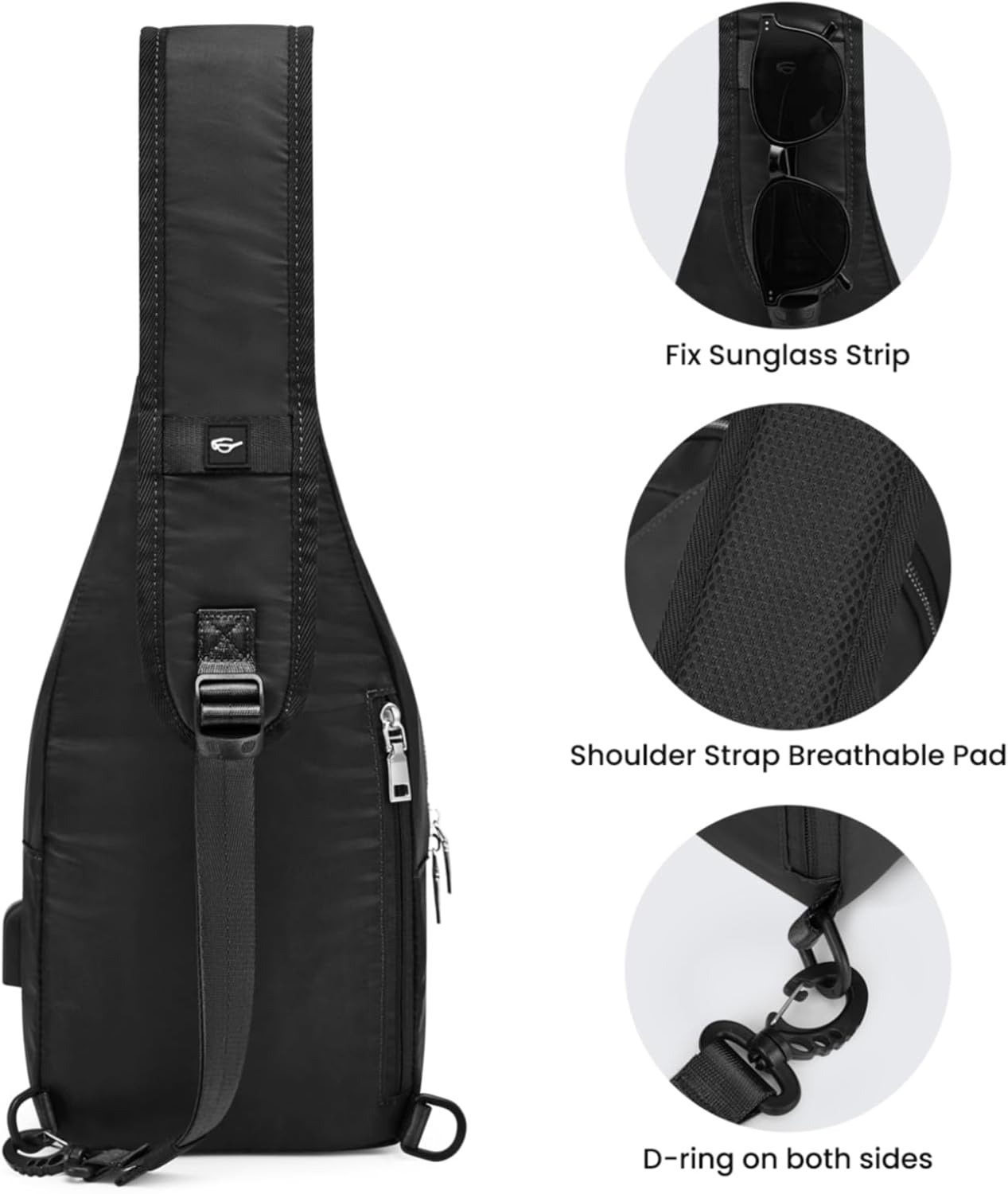 G4Free Sling Bag Backpack Chest Shoulder Bag Hiking Daypacks Crossbody Gym Daypack for Outdoor Walking Travel Men Women