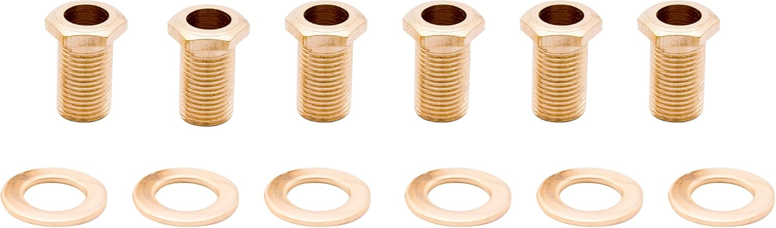 Musiclily Pro 10Mm Guitar Tuner Bushings and 14Mm Washers for Modern Electric Guitar Sealed Tuning Pegs Machine Heads, Chrome (Set of 6)