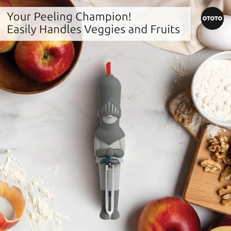 NEW!! OTOTO Sir Peels A-Lot Medieval Knight Vegetable Peeler - Swivel Vegetable Peelers for Kitchen, Cute Kitchen Gadgets, Kitchen Gifts, Potato, Veggie, Fruit Peeler, Cute Kitchen Accessories image number 2