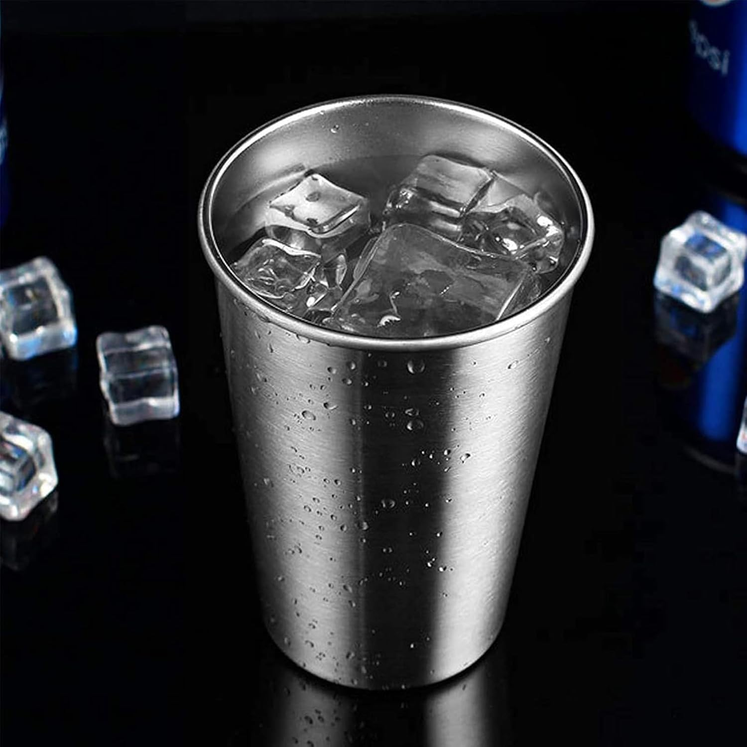 Pack of 2 Stainless Steel Mugs, Stackable Stainless Steel Water Cup, Suitable for Family, Camping, Picnic, Travel, Barbecue, Hiking Etc. (350 Ml) image number 2