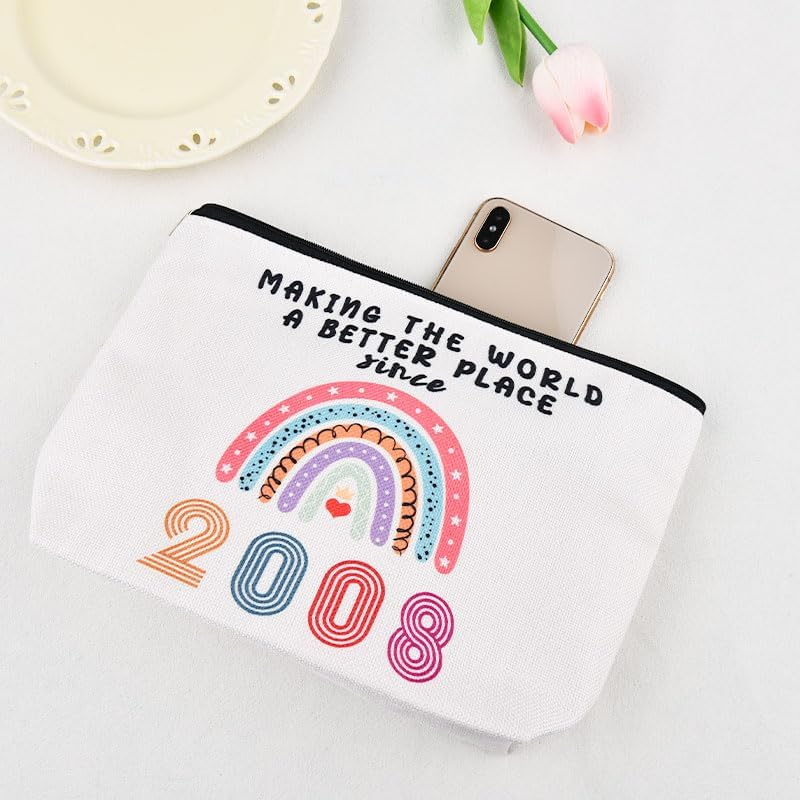 17 Year Old Birthday Gifts for Nieces Daughter Sisters 17Th Bday Gift to Granddaughter 2008 Makeup Bags, 17Th Wedding Anniversary Presents - Blue image number 3