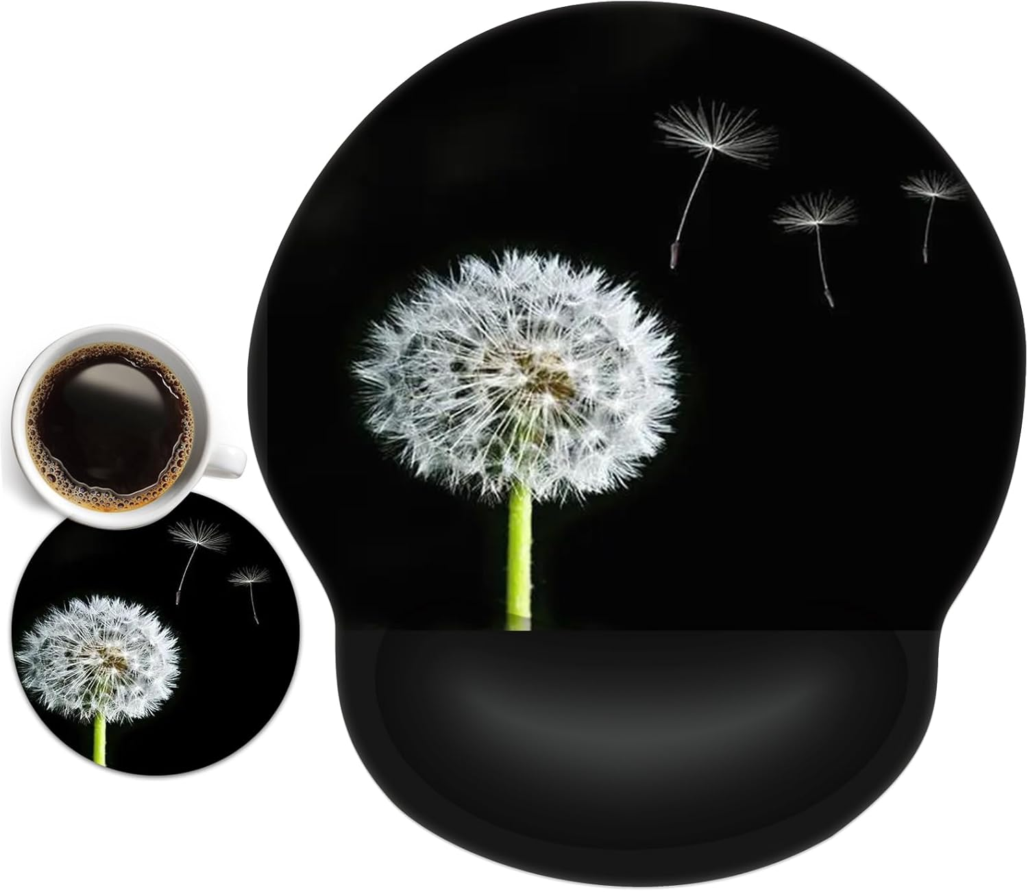 Eyscar Leather Mouse Pad Wrist Support Ergonomic Memory Foam - Lightweight Rest Nonslip Mousepad for Office,Gaming,Computer, Laptop & Mac,At Home or Work (Coffee)