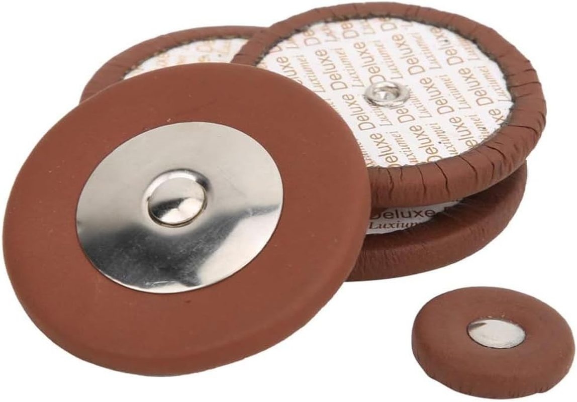 25 Pcs Professional Leather Tenor Saxophone Pads, Brown Saxophone Pads Replacement Woodwind Parts and Accessories image number 3