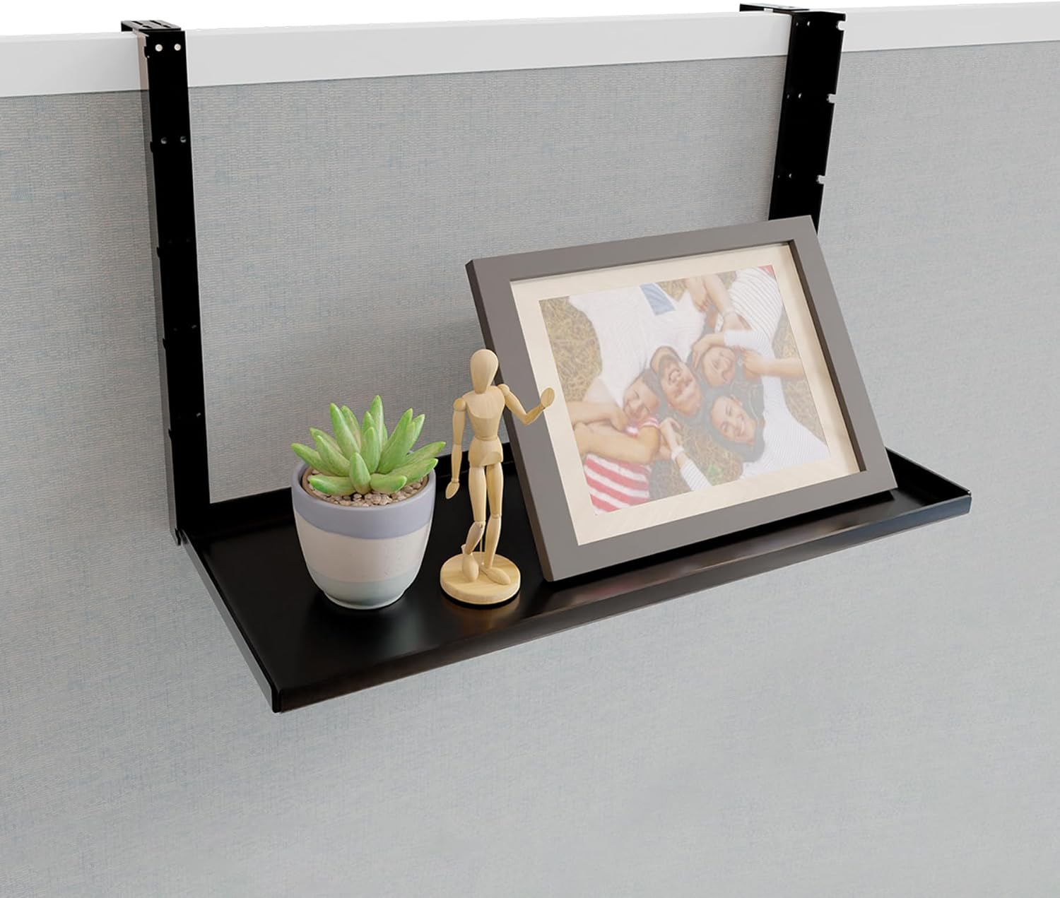 AKBFOX Office Small Cubicle Shelf Storage Organizer Floating Corner Rack Hanging Mini Shelf Adjustable Home Office Essentials for Small Planter Statue Decor Photo Frame 2 Pack