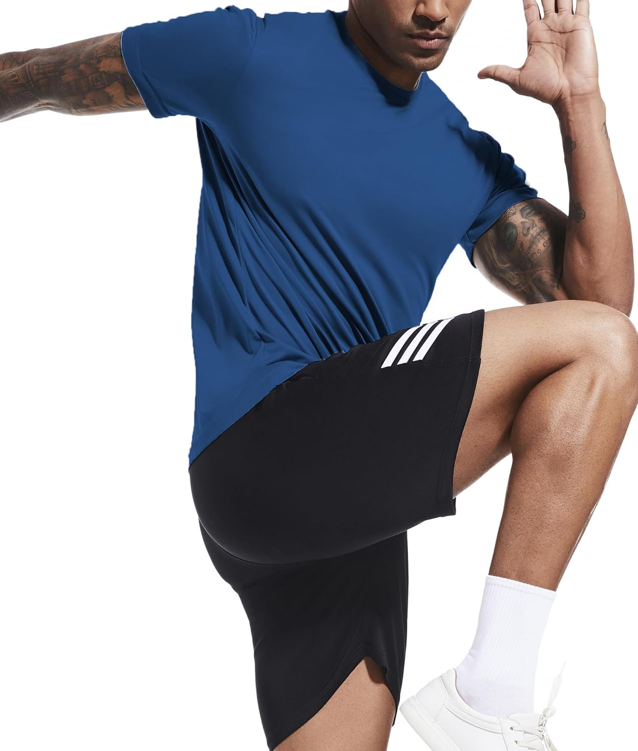 TELALEO 3 Pack Mens Workout Running T-Shirts Gym Athletic Tops Quick-Dry Breathable Tee Short Sleeve Workout Sportswear image number 1