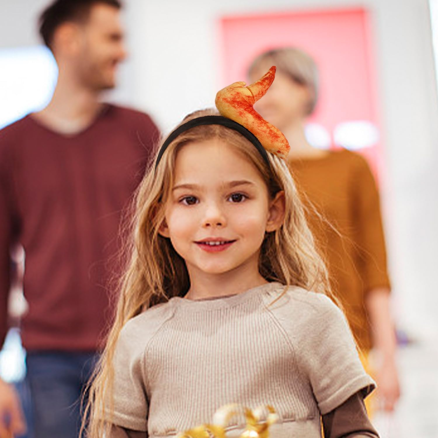 2Pcs Chicken Leg Hair Bands Party Dress up Accessories Role Play Props Funny Headwear image number 3