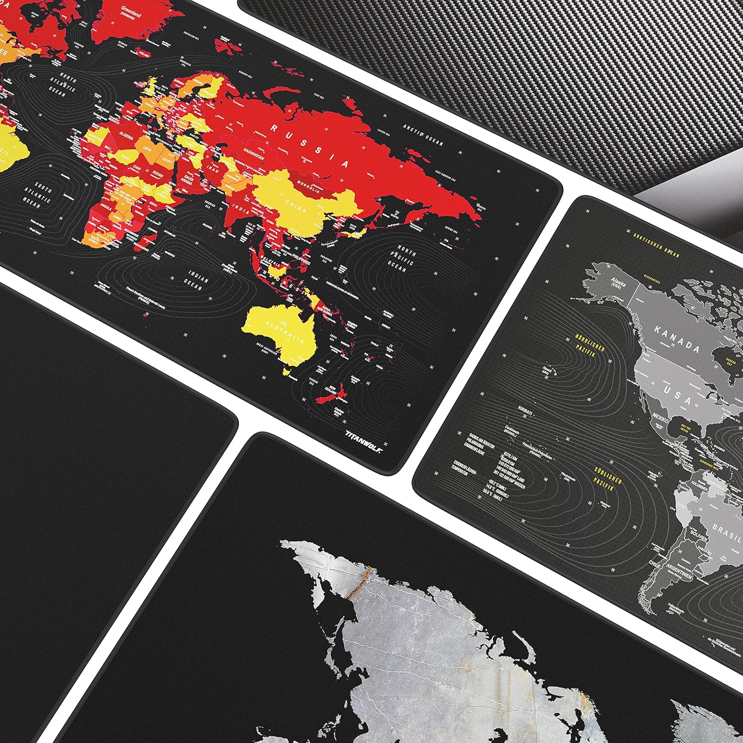 Csl-Computer XXL Speed Gaming Titanwolf Mouse Pad - Black 900 X 400 Mm - Large Table Base - Improves Accuracy and Speed, Size XXL Type 1 image number 3