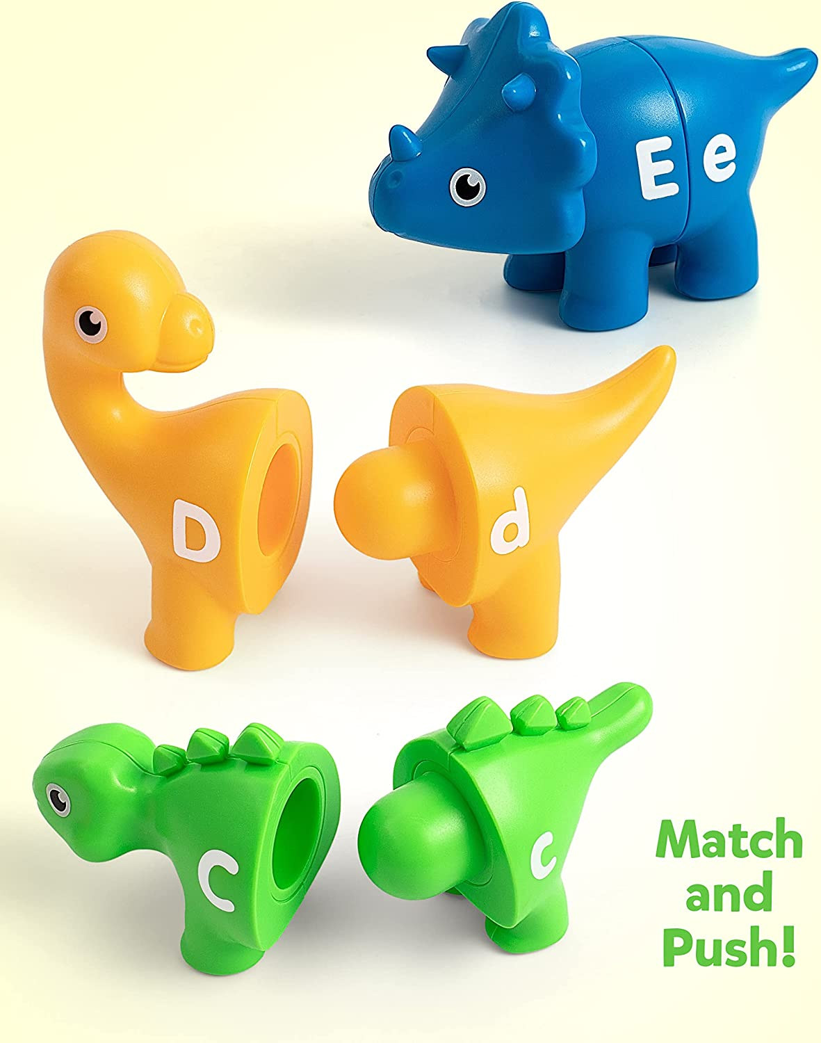 C COOGAM Matching Letters Fine Motor Toy,13 PCS Double-Sided ABC Dinosaur Alphabet Match Game with Uppercase Lowercase,Preschool Educational Montessori Learning Toys for Toddlers Puzzle106-Eu image number 3