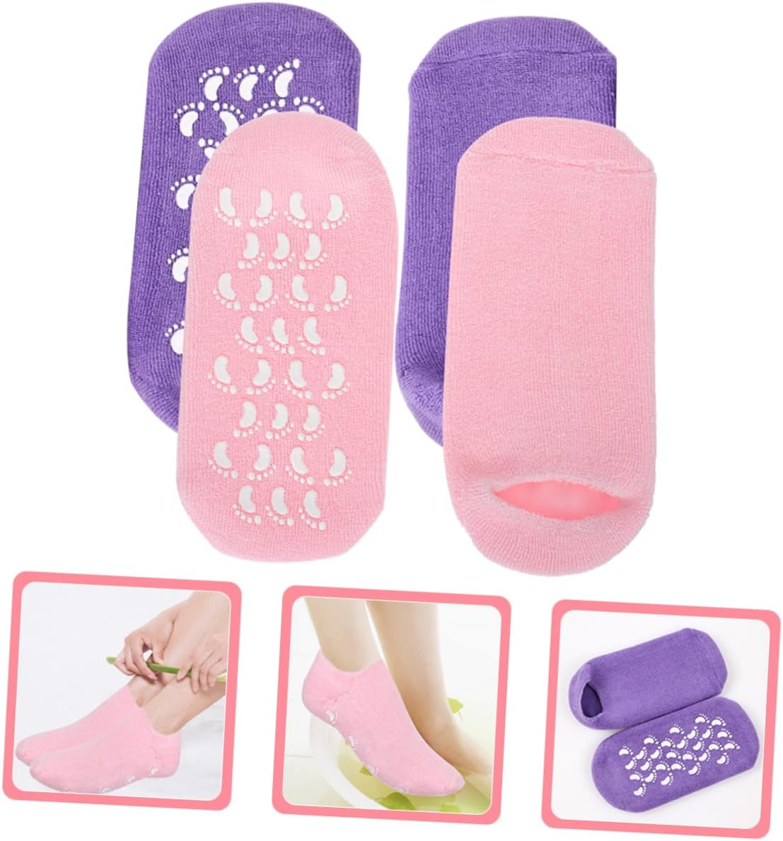 Ipetboom 2Pairs Socks Beauty Salon Gel Socks Essential Oil Care Blister Protection image number 3