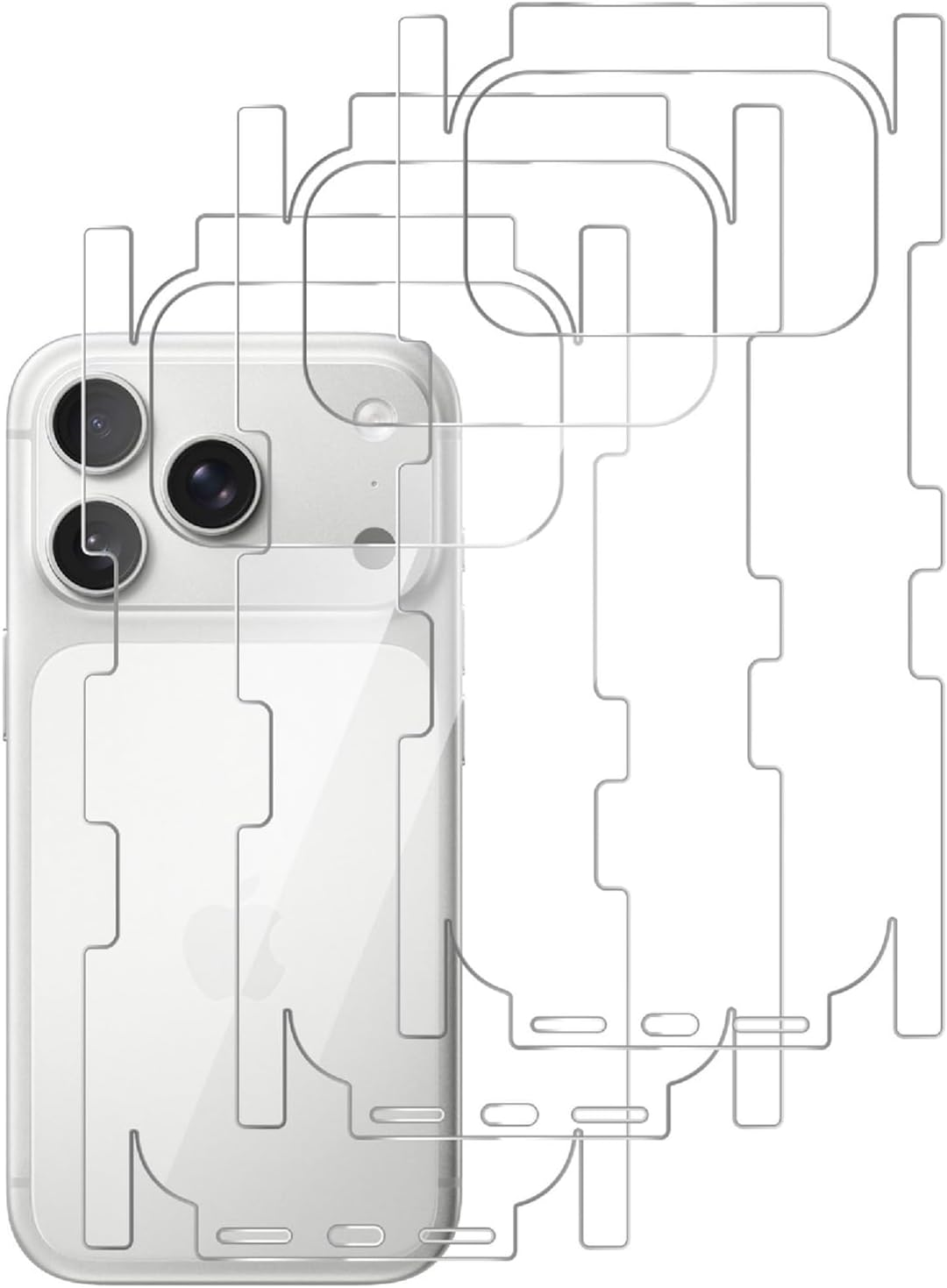 GIOPUEY[3 Pack Back Protector Compatible with Iphone 17 Pro, Iphone 17 Pro Back Protector Film, Soft TPU, Thin, High Transparency, Protective Border - Transparent image number 2