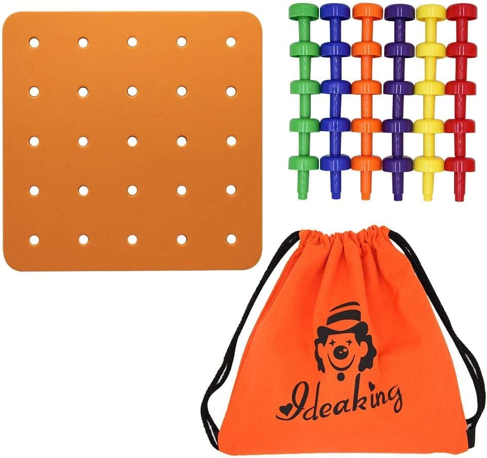 Hobby Crazy Peg Board Set - Montessori Toys for Toddlers, Preschool Kids 30 Pegs for Learning Games, Sorting Counting - Occupational Therapy Fine Motor Skills Activity Pegboard image number 2