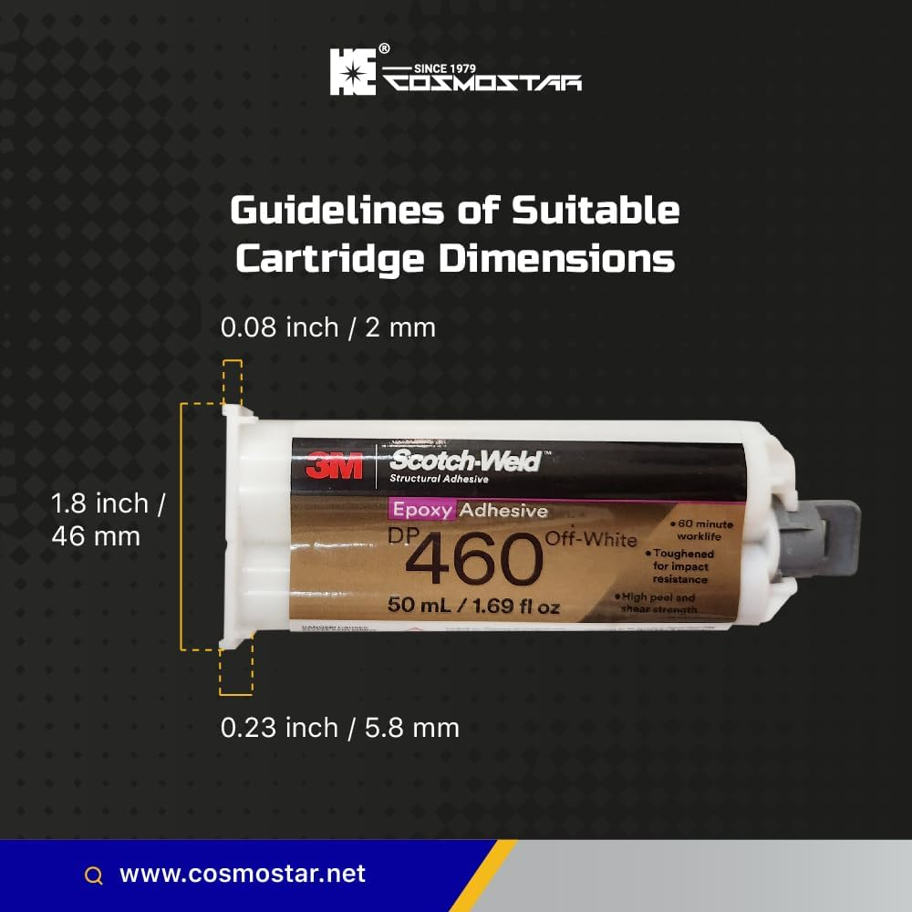 Cosmostar Mixing and Dispensing Gun, Impression Mixing Dispensing AB Gun Ratio 1:1/1:2 for 50Ml Adhesive Material, Mixing Cartridge Dispenser Gun, Cosmomix Epoxy Cartridges Gun (1:1/2:1-1 Pcs) image number 6