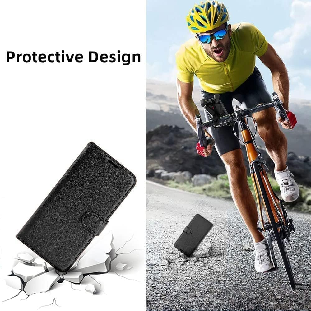 T Tersely Wallet Case Cover for Samsung Galaxy S24 FE 5G (2024), Premium Protective PU Leather Flip Magnetic Case with Card Slots Stand Feature - Black