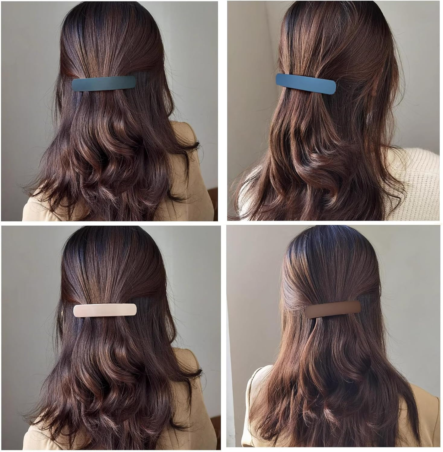 FSMILING Pack of 4 Hair Clips Women'S Thin Hair Medium Patent Clip French Automatic Hair Clip for Fine Thick Hair, Hair Barrettes Women image number 1