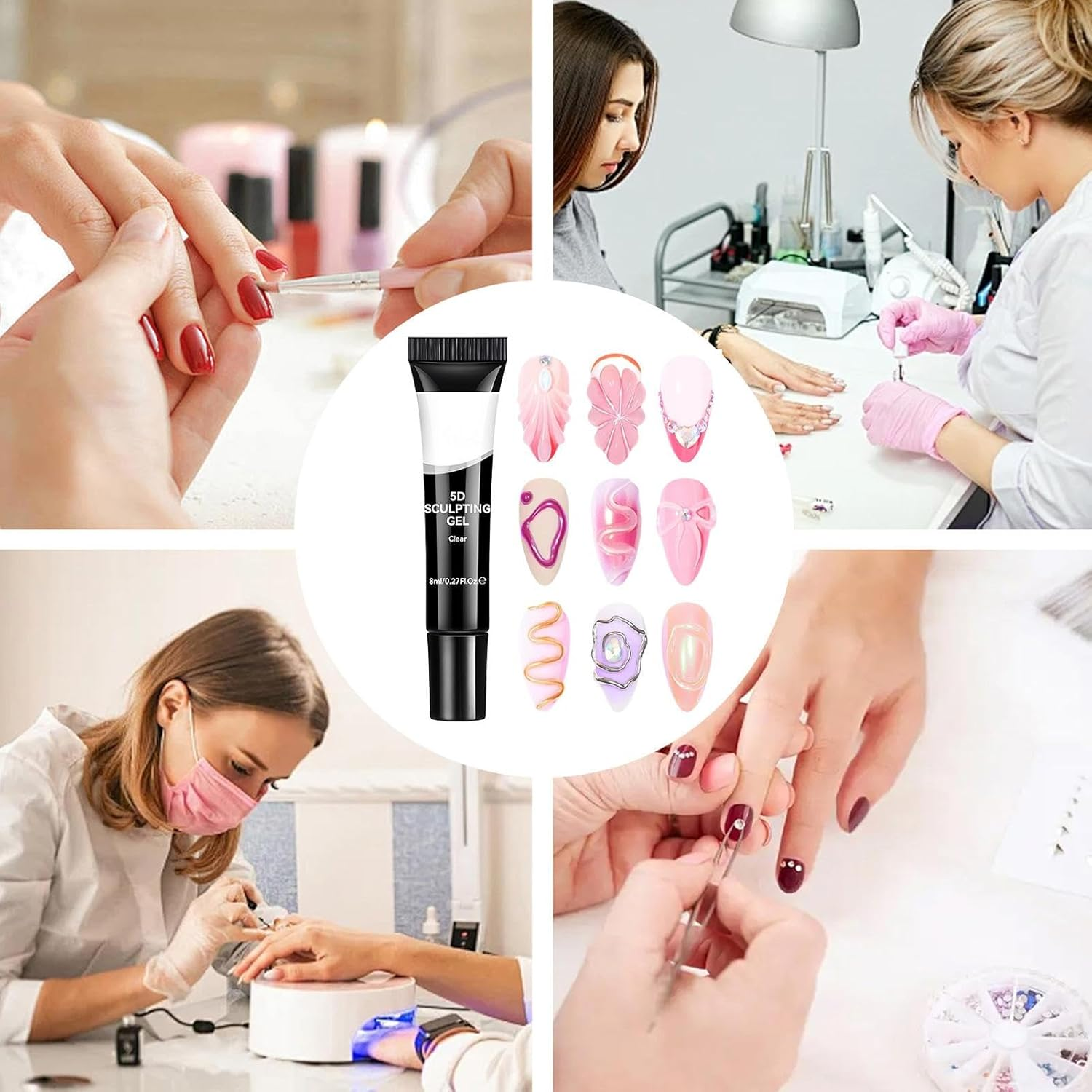 Sculpting Nail Gel | Clear 5D Fingernail Art Gel | Clear Nail Sculpting Molding Glue for Women Girls Beginners Professionals Salon Home Party Wedding Halloween Christmas image number 6