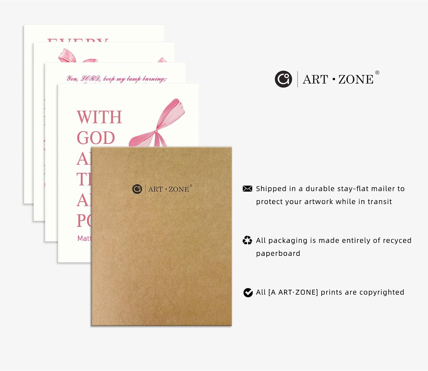 Pink Bow Prints Poster Wall Art Coquette Room Decor, 8X10 Inch Canvas Prints Unframed Set of 4, Pink Room Decor for Teen Girls Bathroom Wall Art Posters