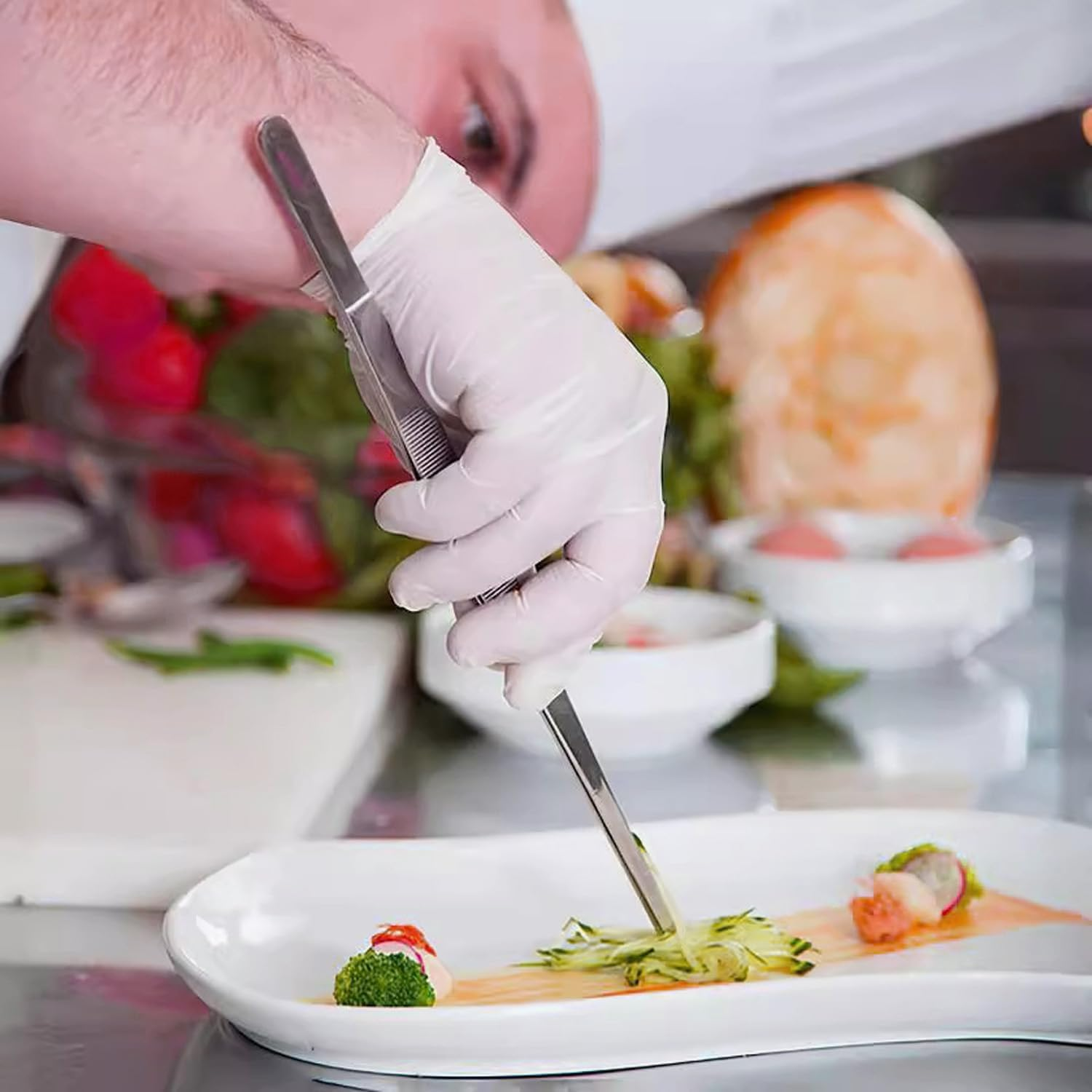 6Pcs Stainless Steel Kitchen Tongs Set | Professional Chef Cooking Tongs for BBQ, Baking & Seafood | Non-Slip & Rust-Proof Design | Multi-Purpose Kitchen Essentials for Home & Commercial Use