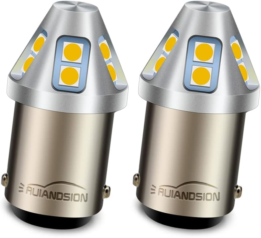 Ruiandsion 2Pcs BA15D LED Bulb 6V 12V 24V Warm White 1004 1076 LED Light Bulbs 6-30V Replacement for Car Camper Interior Lights, Non-Polarity image number 2