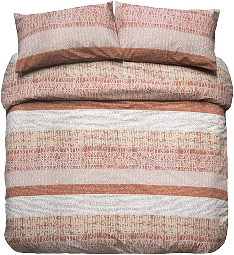 Bambury Darlington Quilt Cover Set, King Bed, Terracotta image number 1