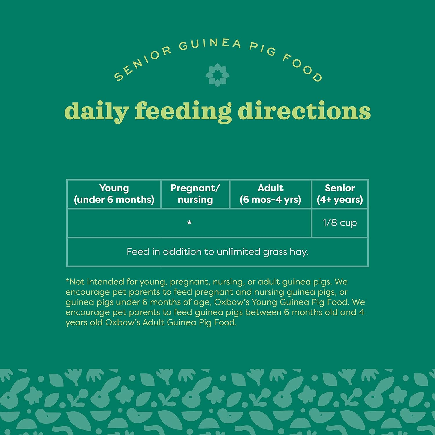 Oxbow Essentials Guinea Pig Food, Senior, Made Alfalfa for Guinea Pig, Pet Food Pellets with Vitamin C, Small Animal Pet Products, Made in USA, High Fiber, 1.81Kg. Bag image number 5