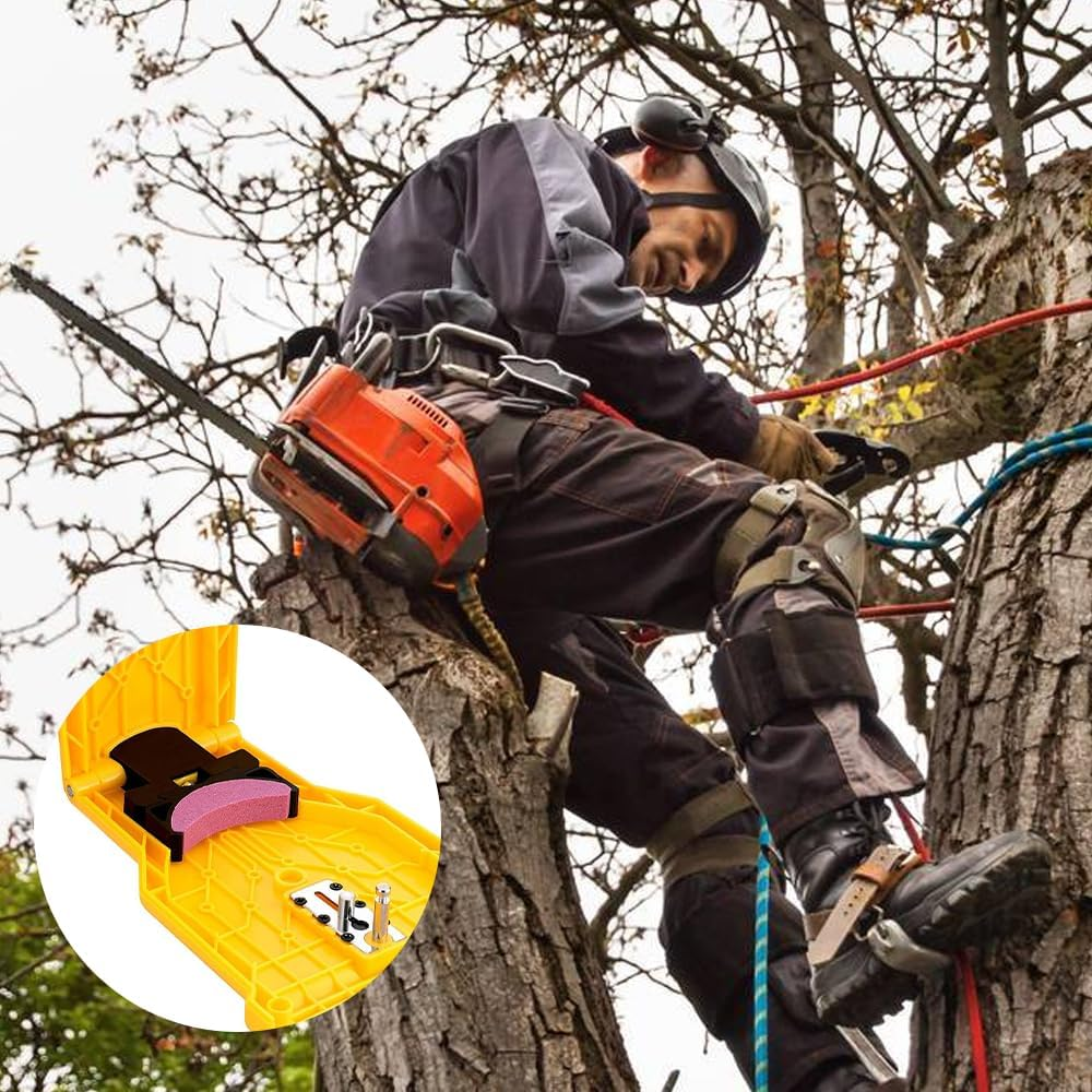 Universal Chainsaw Teeth Sharpener, Fast Chainsaw Sharpener, Chain Saw Blade Sharpener Sharpening Tools,Universal Fast-Sharpening Stone Grinder Tools for 14/16/18/20 Inch Two Holes Chain Saw Bar image number 4