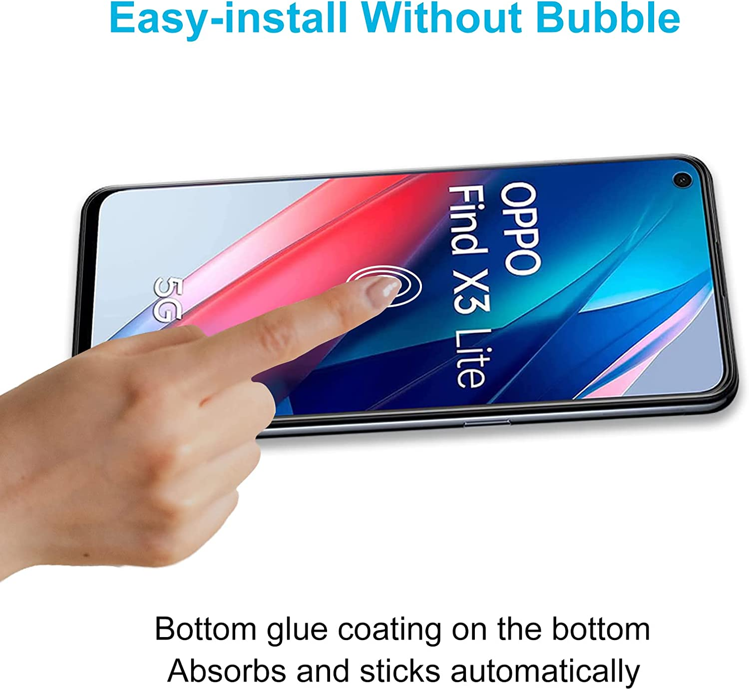 Didisky [3 Pack] Tempered Glass Screen Protector for OPPO Reno 5, Reno 6, Find X3 Lite, anti Scratch, 9H Hardness, No Bubbles, High Definition, Case Friendly, Transparent image number 1