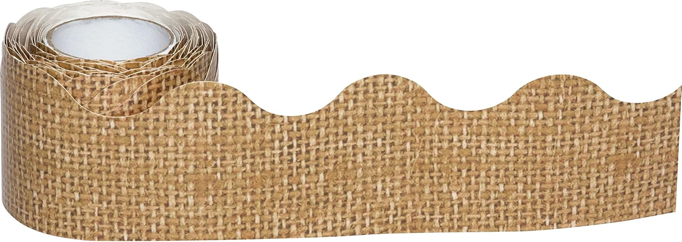 Teacher Created Resources Burlap Scalloped Rolled Border Trim - 50 Ft - Decorate Bulletin Boards, Walls, Desks, Windows, Doors, Lockers, Schools, Classrooms, Homeschool & Offices image number 1