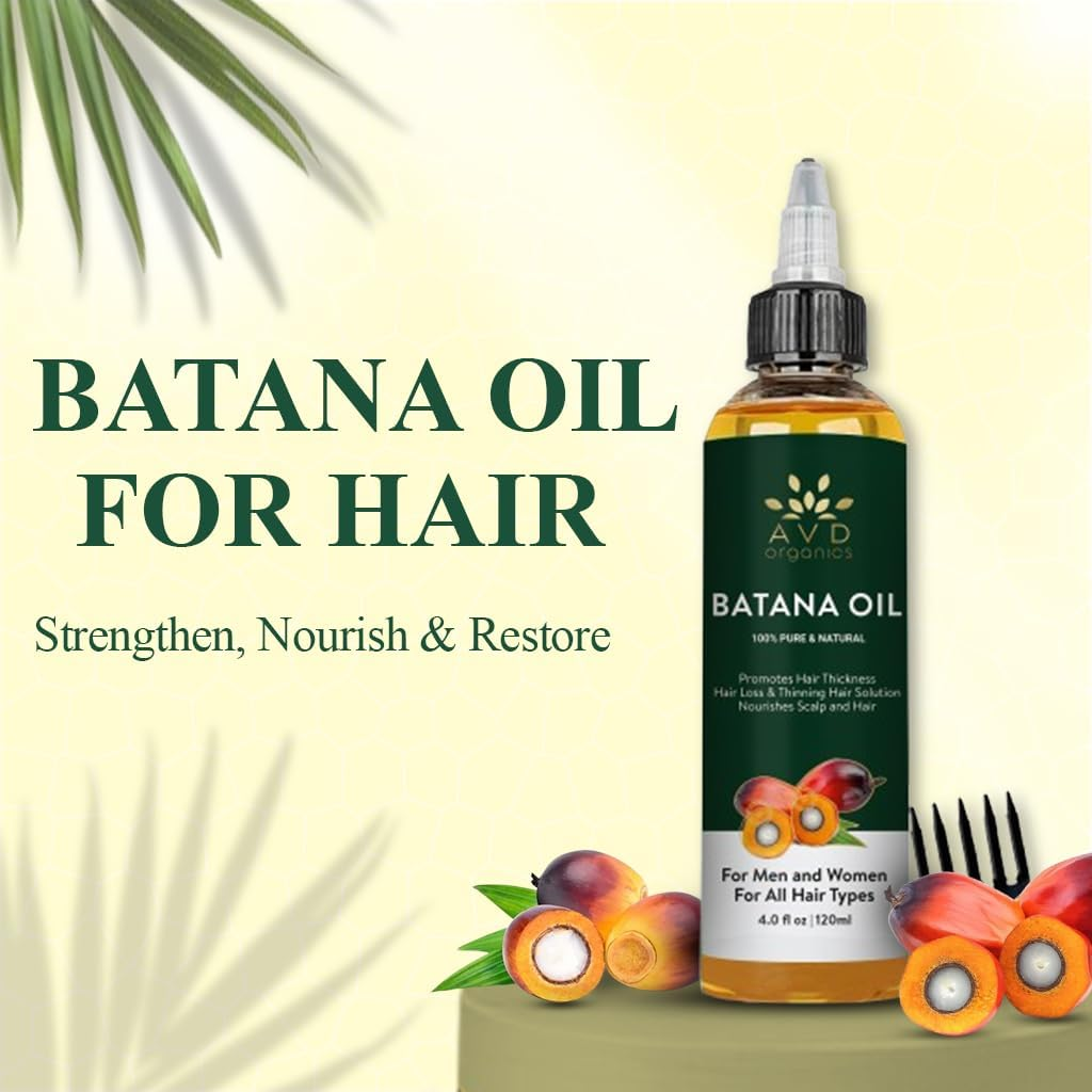 AVD Organics Batana Oil for Hair | 100% Pure & Natural Batana Oil Skin Moisturizer Eyebrows | Ideal for Men & Women | 120ML image number 2