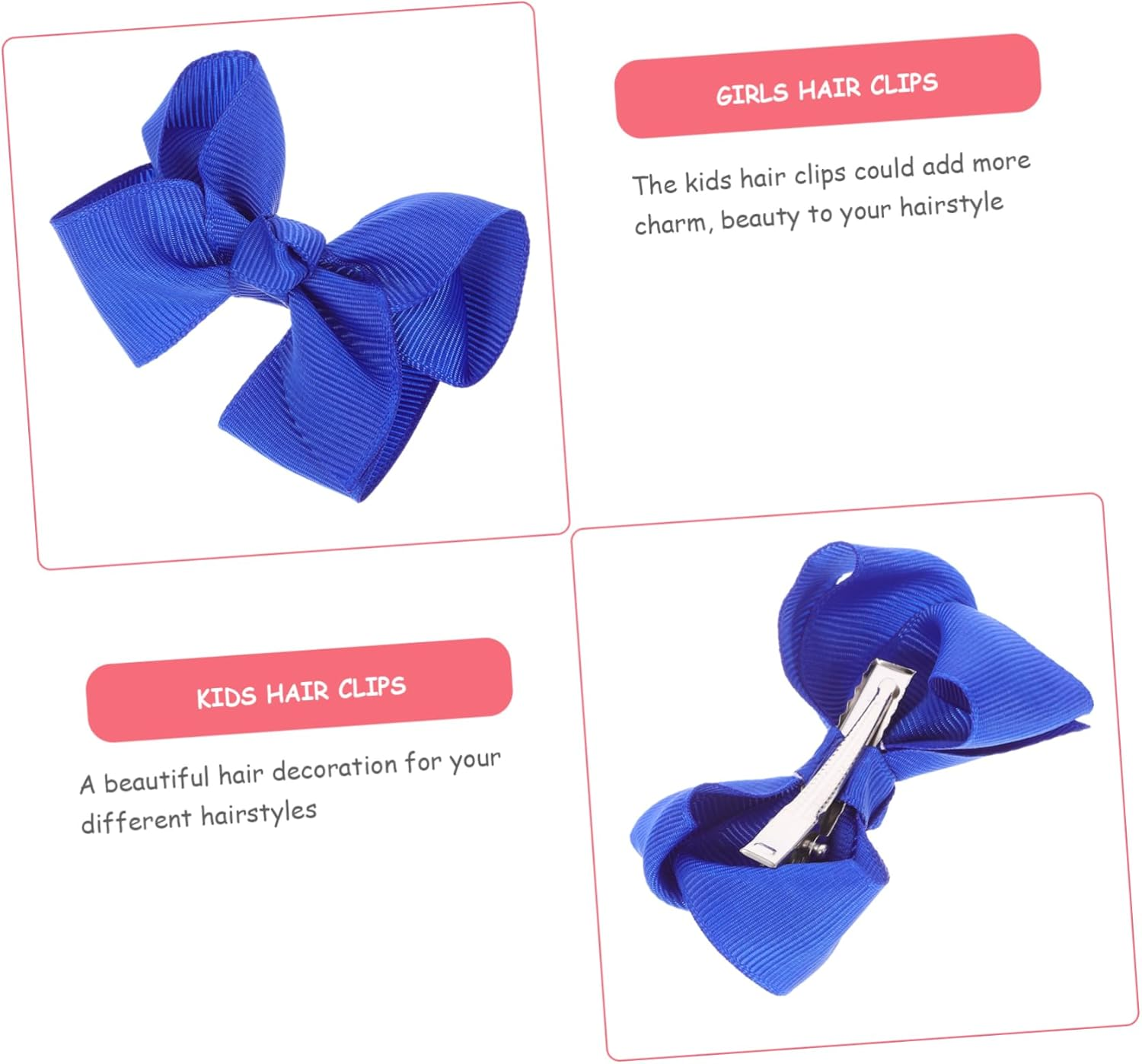 COOLHIYA 36 Pcs Barrettes Mini Bow Hairpin Girl Hair Accessories Royal Blue Hair Accessories Blue Hair Bow Bulk Blue Bows Hair Clips for Hair Bows for Ribbons Navy image number 5