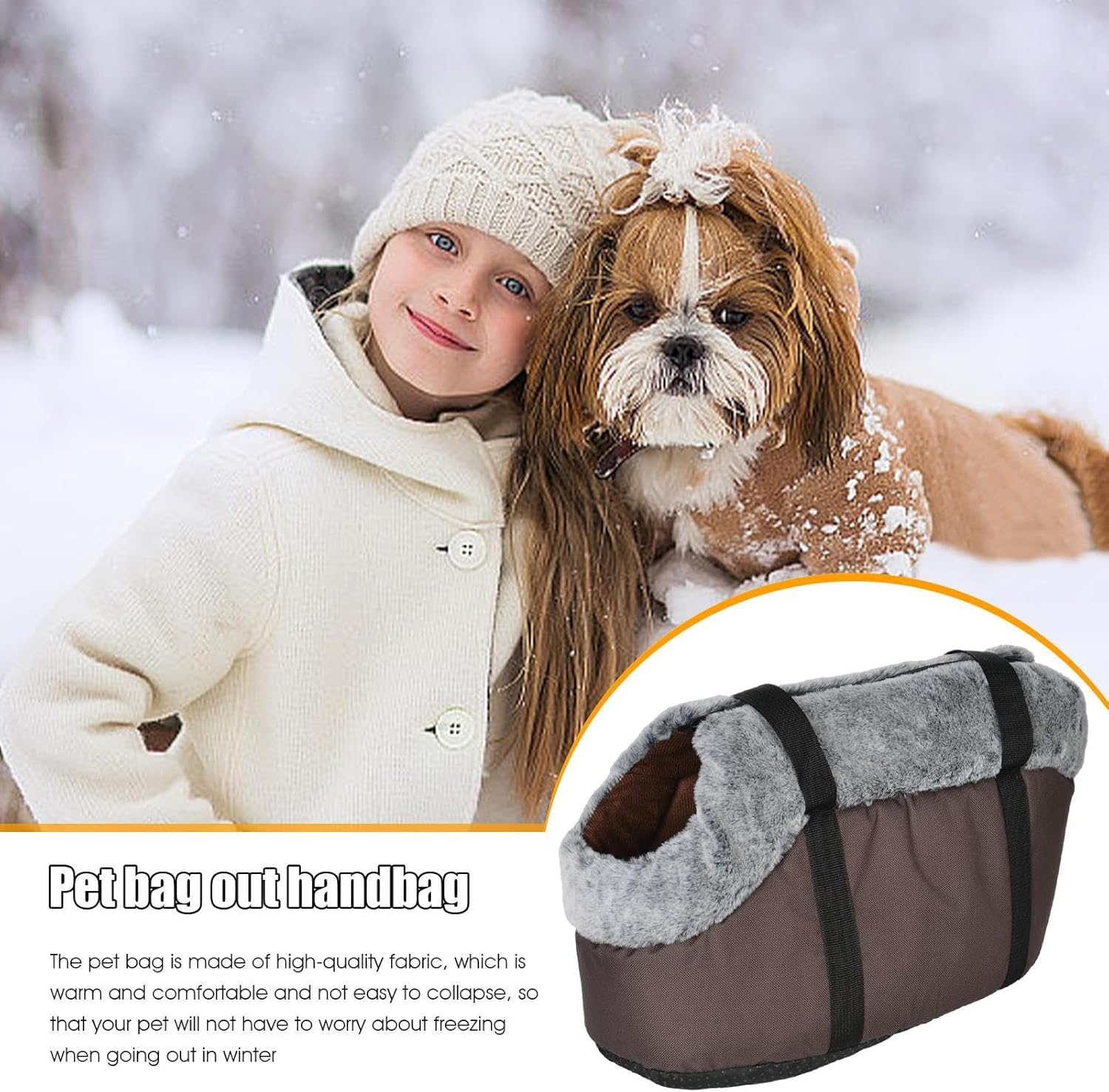 Puppy Carrier,Foldable One-Shoulder Portable Pet Bag Out | Dog Carrier Tote Bags Dog Purse for Cats Dogs Puppy Kitten Bunny Outdoor Shopping image number 3