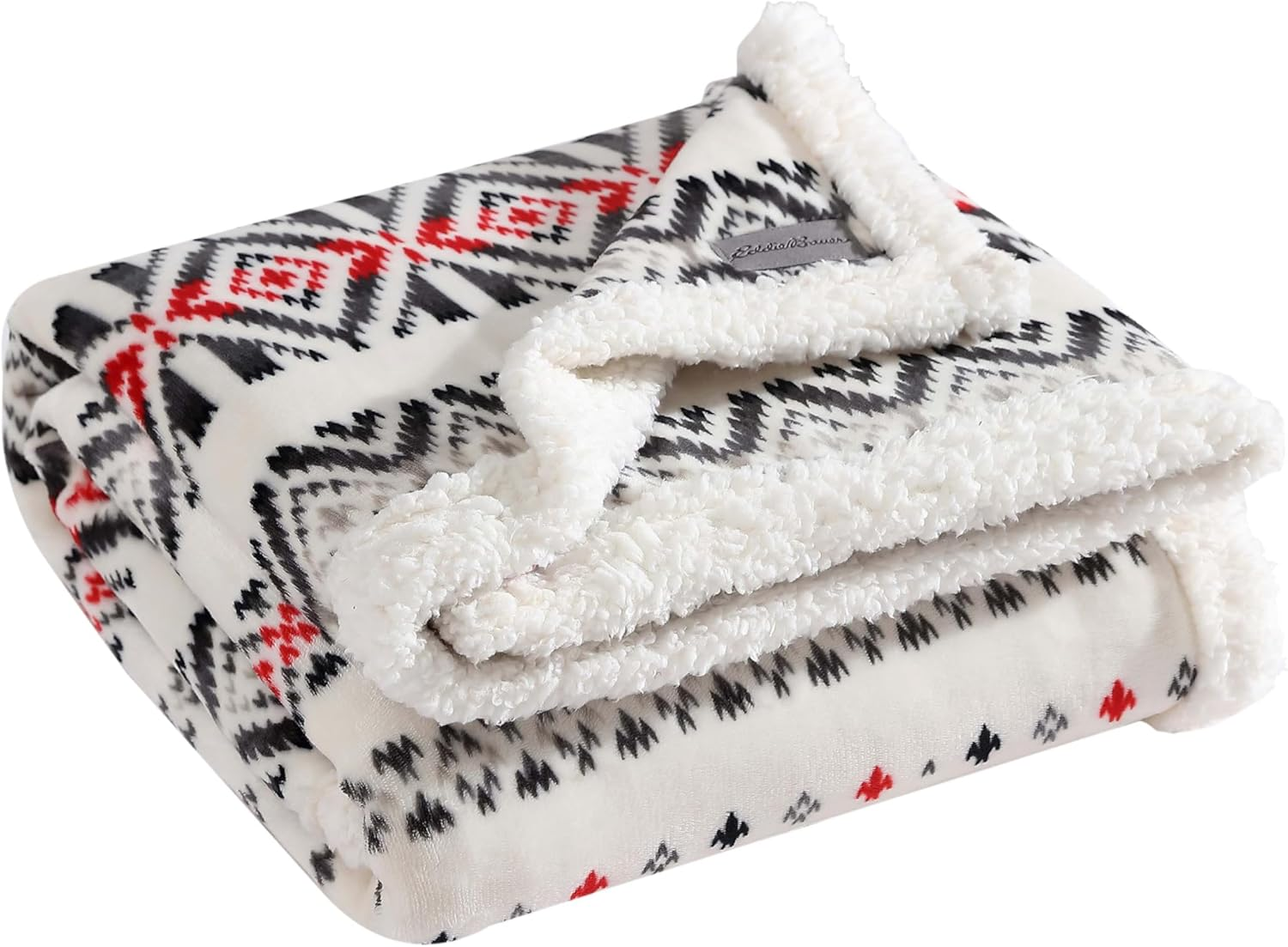 Eddie Bauer Ultra-Plush Collection Throw Blanket-Reversible Sherpa Fleece Cover, Soft & Cozy, Perfect for Bed or Couch, Mountain Village Red - Grey/Red image number 5