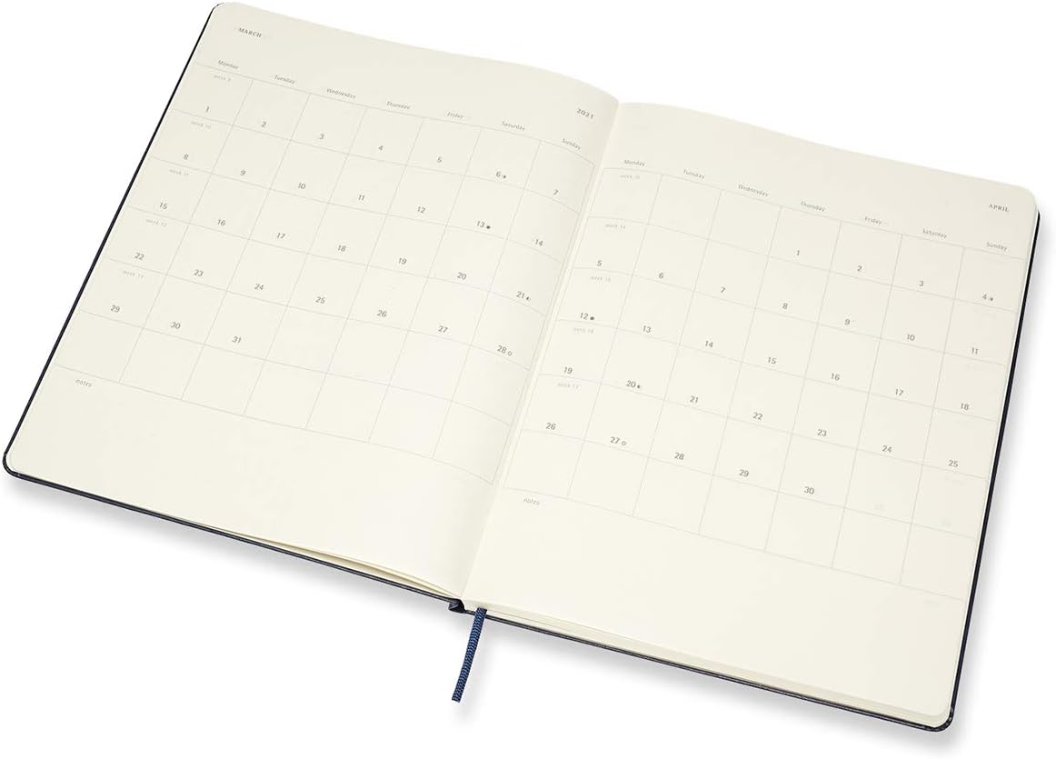 Moleskine 18 Monate Wochen Notizkalender 2020/2021 Extra Large, Saphir: 1 Wo = 1 Seite, Rechts Linierte Seite image number 5