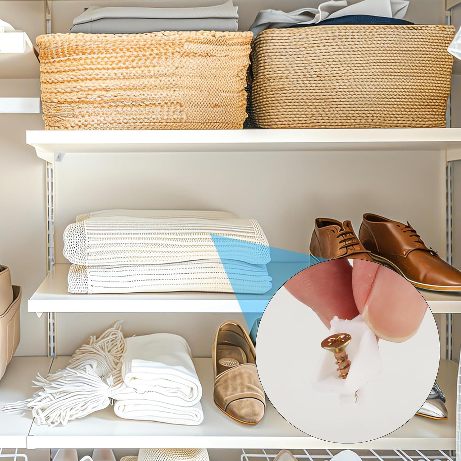 Pack of 100 for IKEA Shelf Support 5 Mm, Shelf Brackets, Shelf Brackets, Glass Shelf Support for IKEA Pax Floor Brackets, for KOMPLEMENT Floor Holder, for IKEA Replacement Part 101558 (White) image number 6