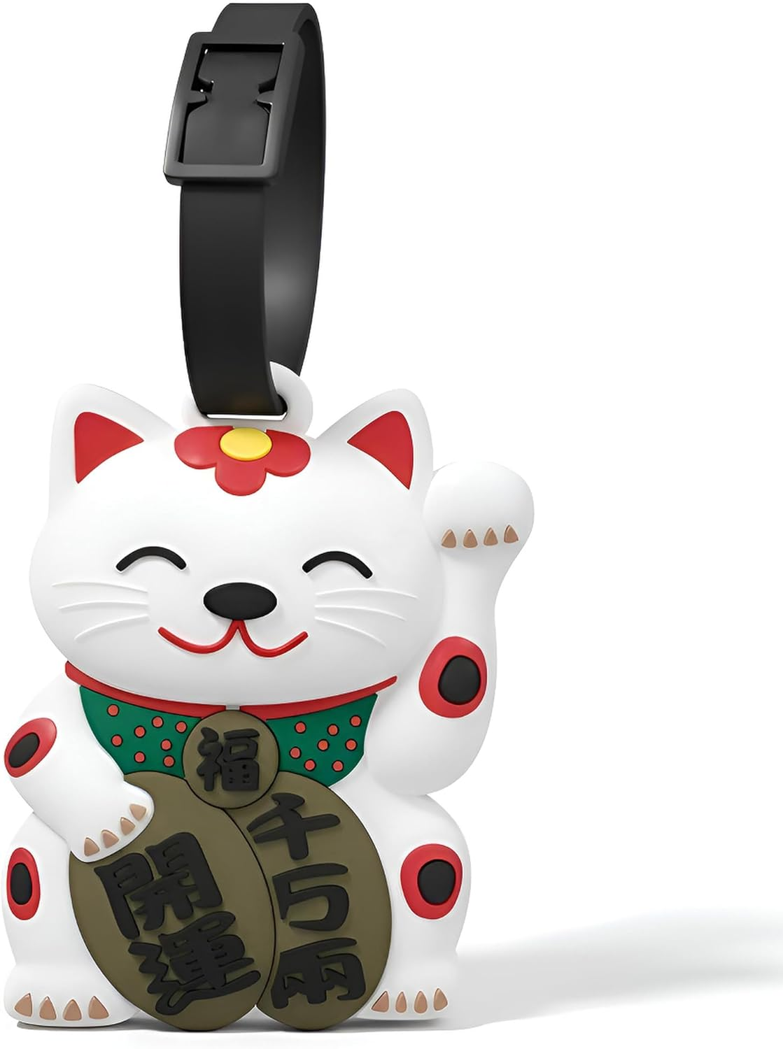 ANINIUCN Maneki Neko Japanese Silicone Luggage Tag &ndash; Cute Lucky Cat ID Label for Suitcases, Backpacks & Travel Bags &ndash; Fun Travel Accessory for Teens & Adults