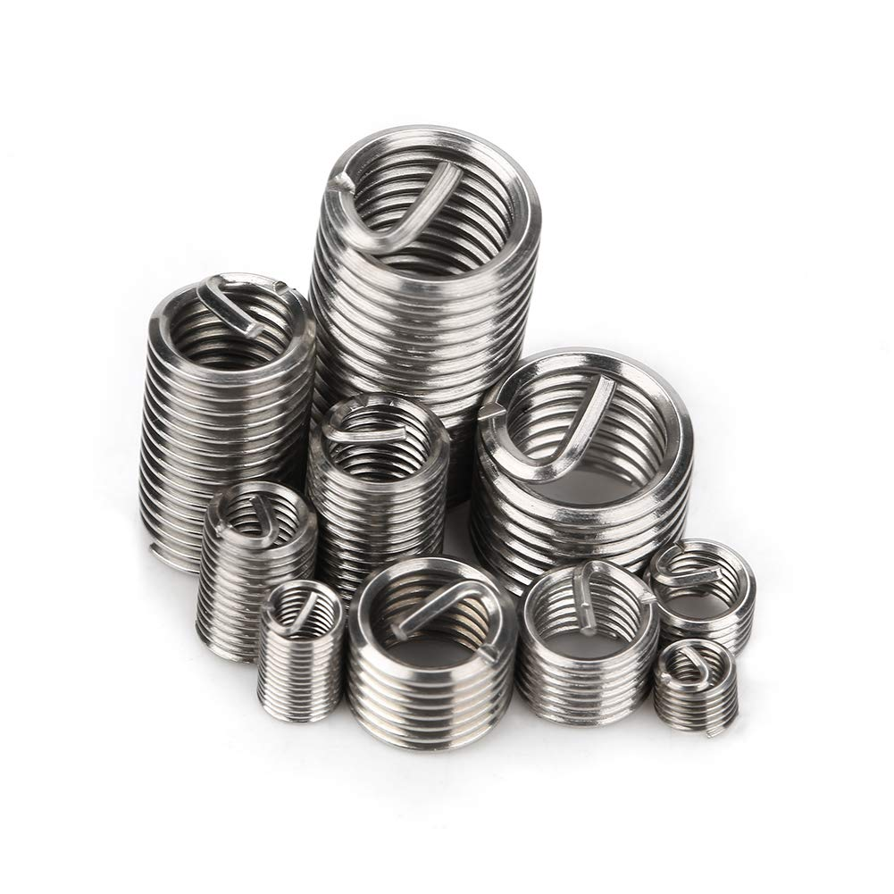 150Pcs Thread Repair Inserts, M3 M4 M5 M6 M8 Heli Coil, Helicoil M6, Helicoil Thread Repair Kit, Stainless Steel SS304 Coiled Wire Helical Screw Thread Inserts image number 2