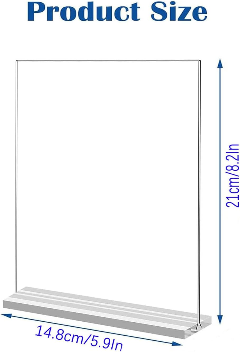 5Pack Acrylic Sign Holder,5.9 X8.2Inch Clear Display Sign Stand,Vertical Double-Sided Display for Store Sign Holders, Vertical Double Acrylic Stands, Vendor Booth Display Items(15Cm W X 21Cm H) image number 3