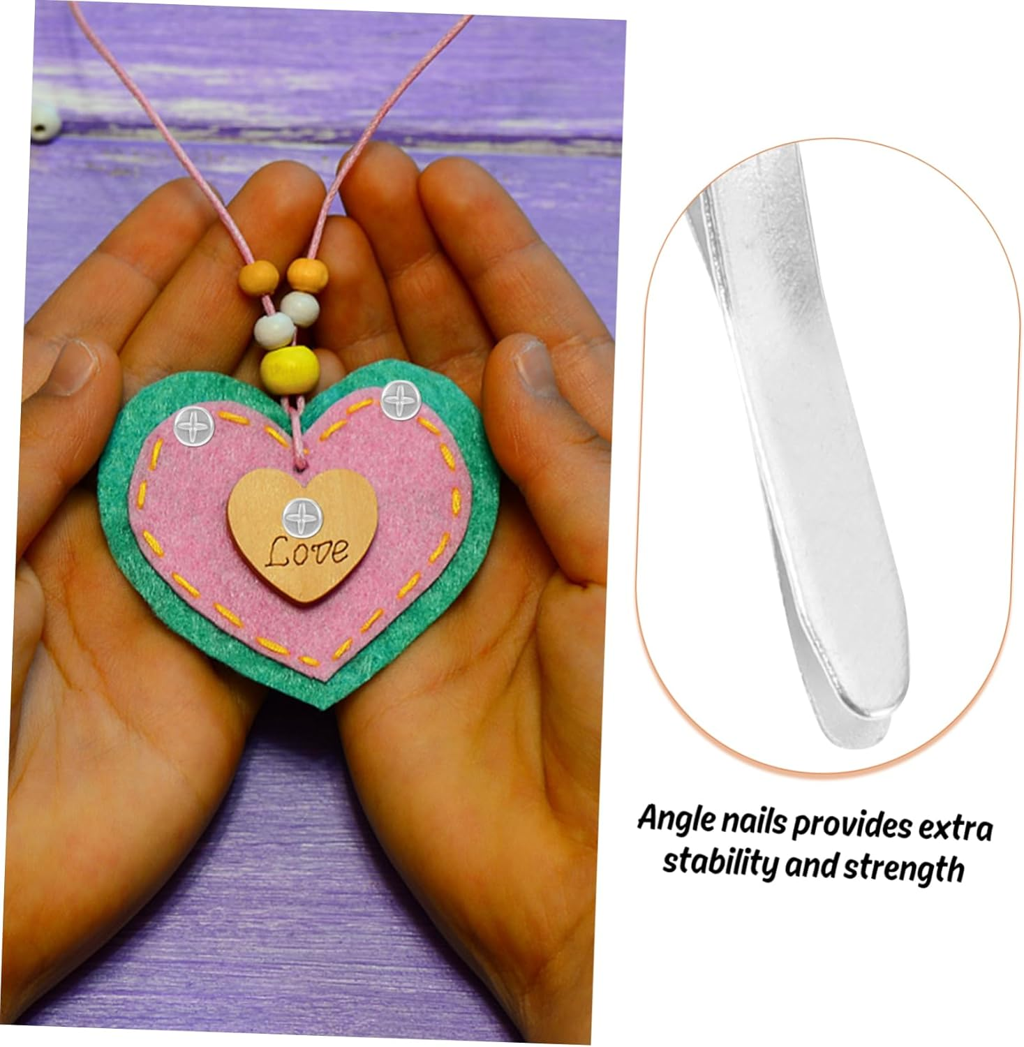 Yardenfun 100Pcs Decorative Paper Fasteners Flat Angle Nails for Boys and Girls Crafts Two-Legged Fasteners for Scrapbooking and Creative Projects